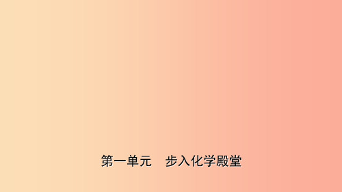 山东省2019年中考化学一轮复习第一单元走进化学殿堂课件PPT