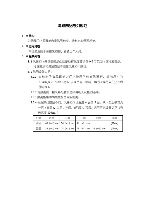 冷藏商品陈列规范