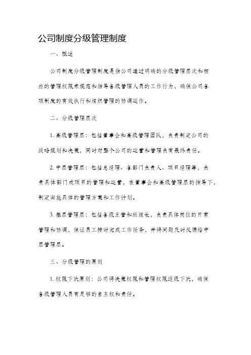 公司制度分级管理制度