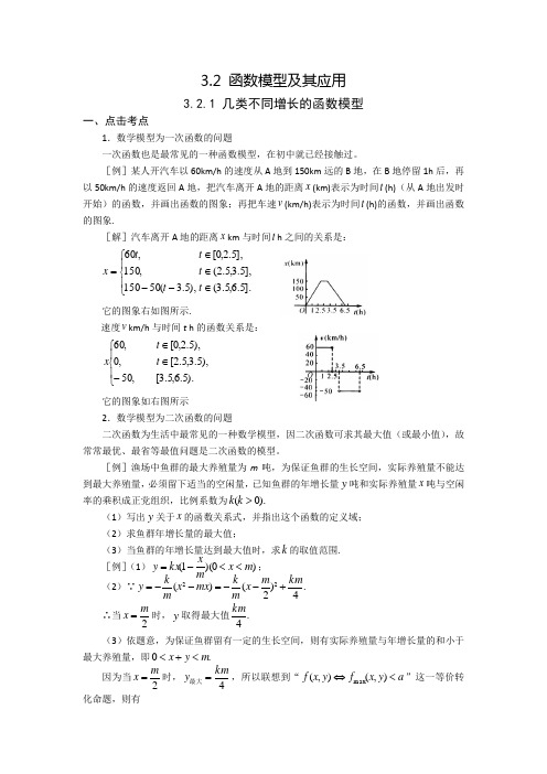 高一数学函数模型及其应用复习例题讲解