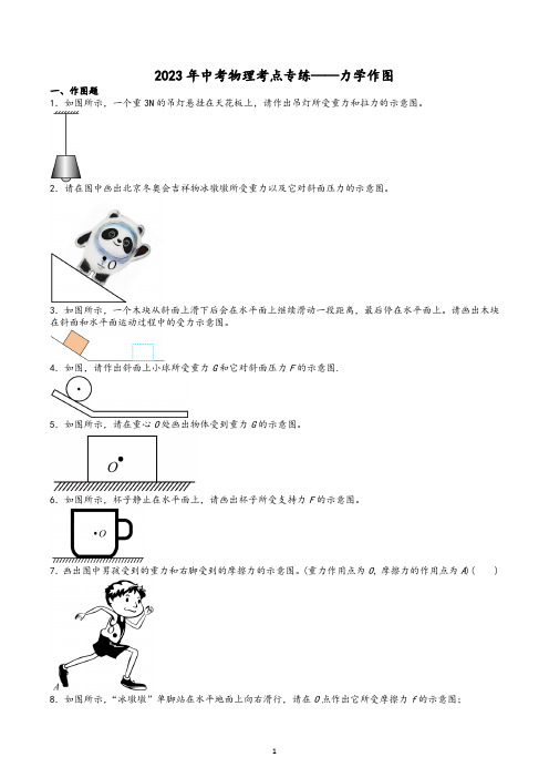 2023年中考物理考点专练——力学作图