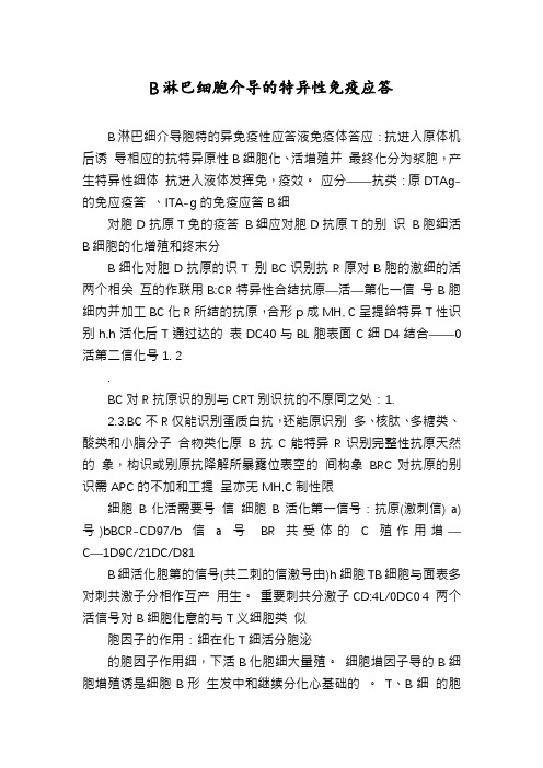 B淋巴细胞介导的特异性免疫应答