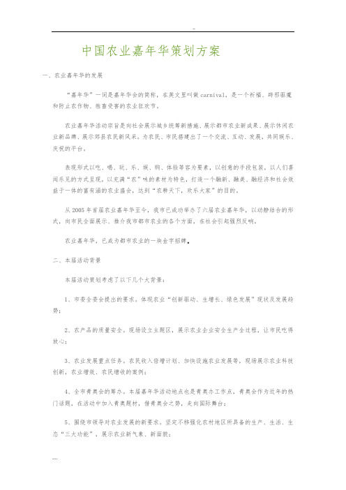 中国南京农业嘉年华项目策划方案