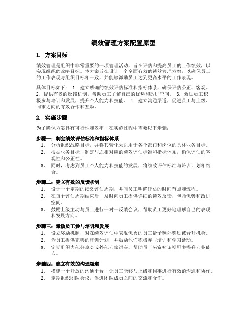 绩效管理方案配置原型