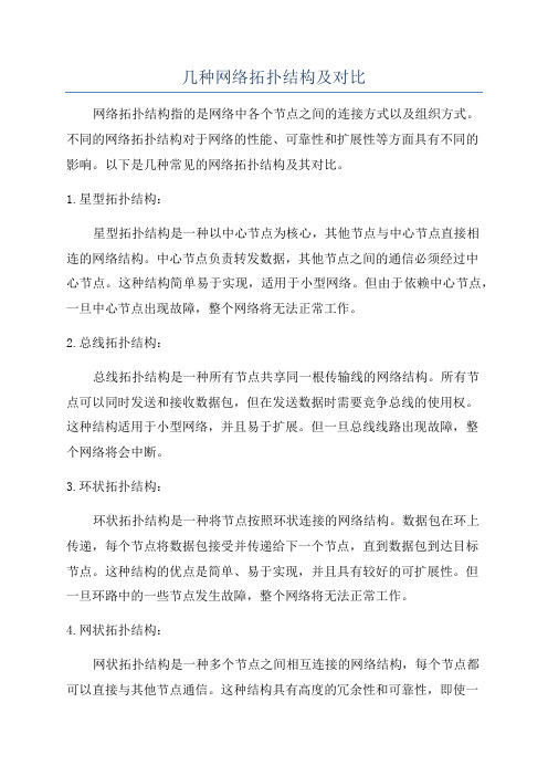 几种网络拓扑结构及对比