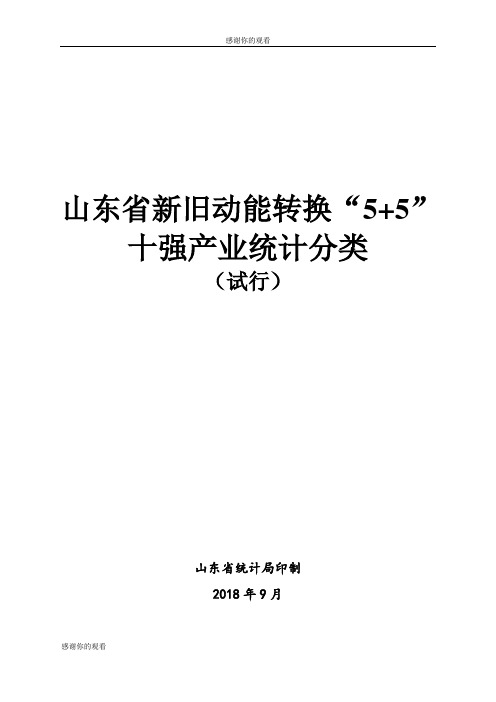 山东省新旧动能转换“55”十强产业统计分类.doc