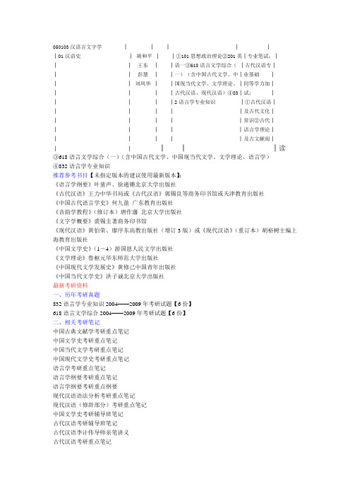 050103汉语言文字学