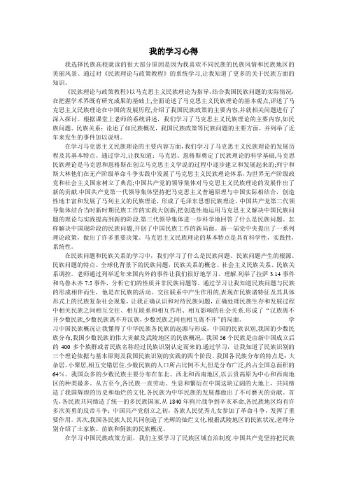 民族理论与政策学习总结