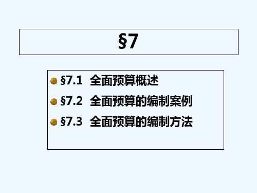 全面预算 PPT