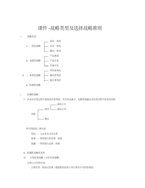 课件-战略类型及选择战略准则