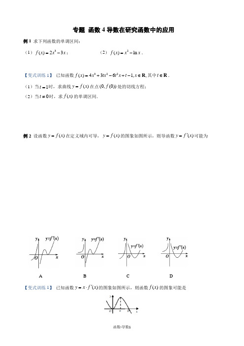 专题一  函数4导数应用及答案