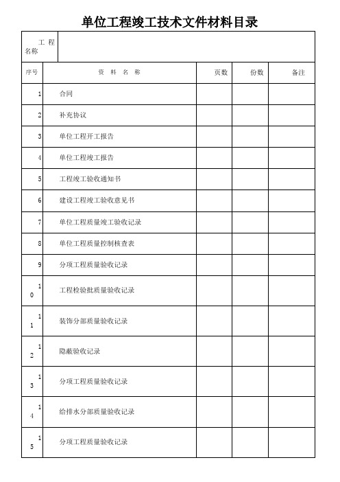 建筑装饰装修工程竣工验收资料表格46197