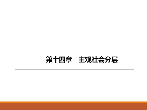 第十四章 主观社会分层