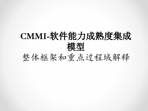 cmmi整体框架和重点过程域解释