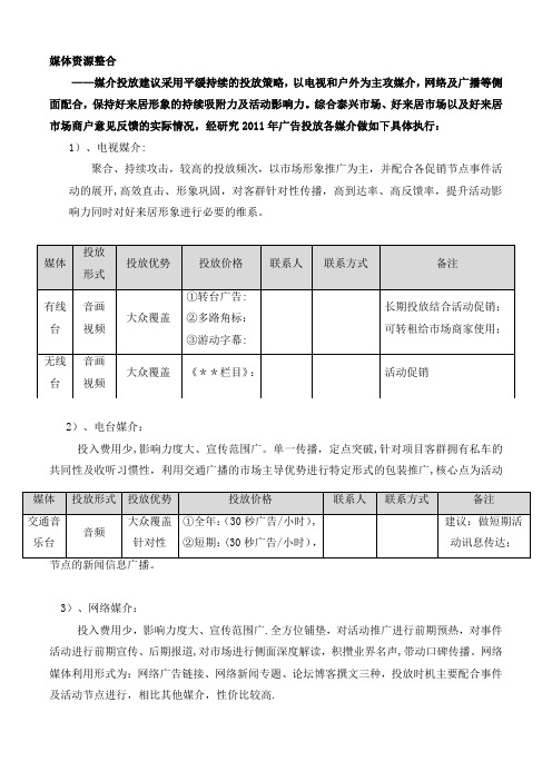 媒体资源整合资料【范本模板】