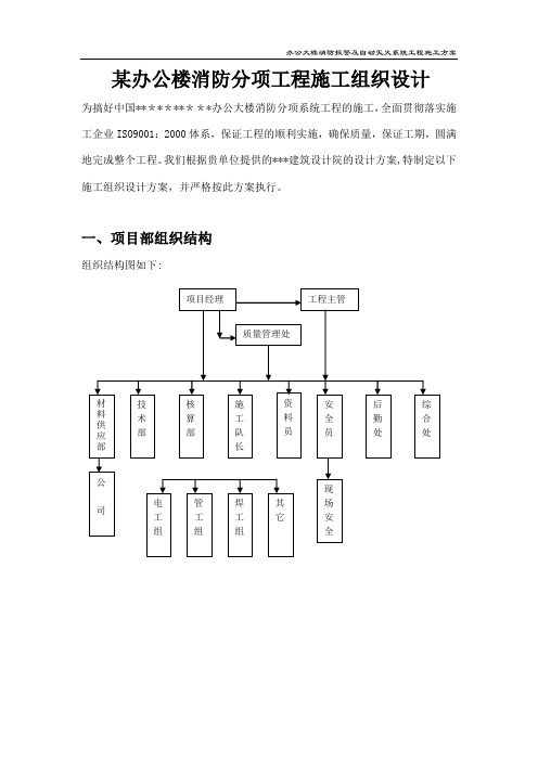 某办公楼消防分项工程施工组织设计