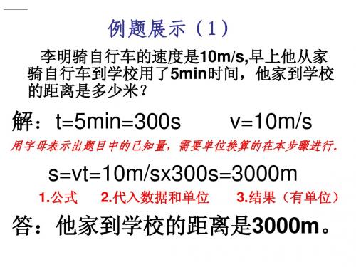 物理计算题入门例题展示--速度计算