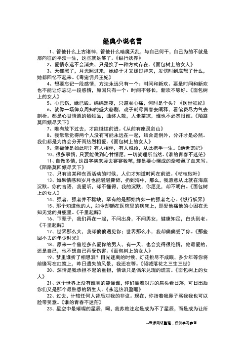 经典小说名言