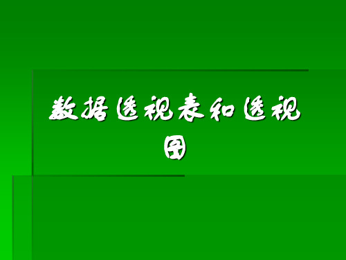 超清晰教学EXCEL透视表与透视图