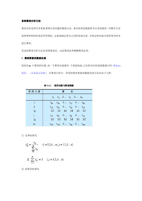 系统聚类分析方法