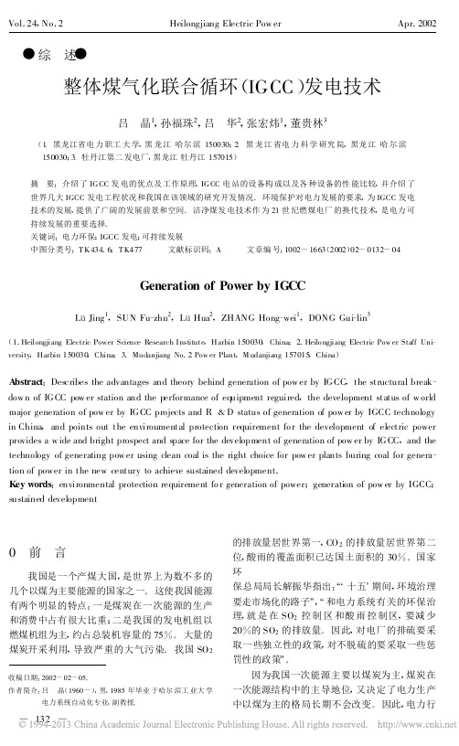 整体煤气化联合循环_IGCC_发电技术_吕晶