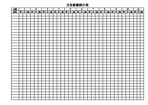 食堂用餐登记表格