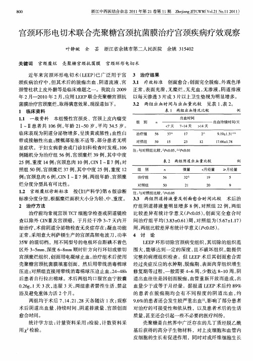 宫颈环形电切术联合壳聚糖宫颈抗菌膜治疗宫颈疾病疗效观察