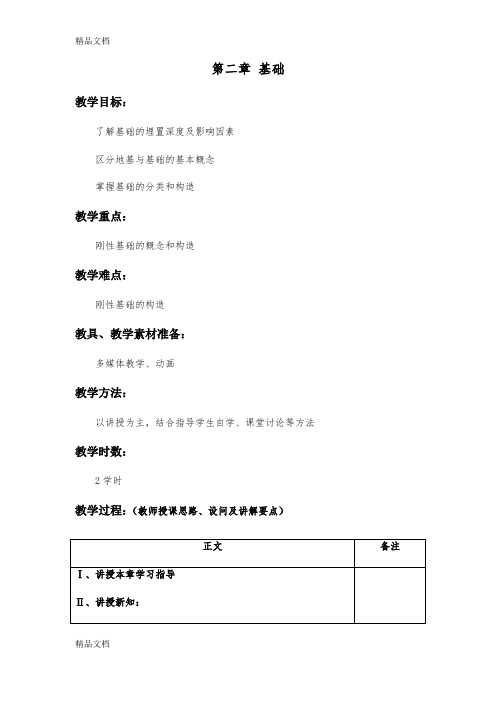 最新第二章-建筑基础教案