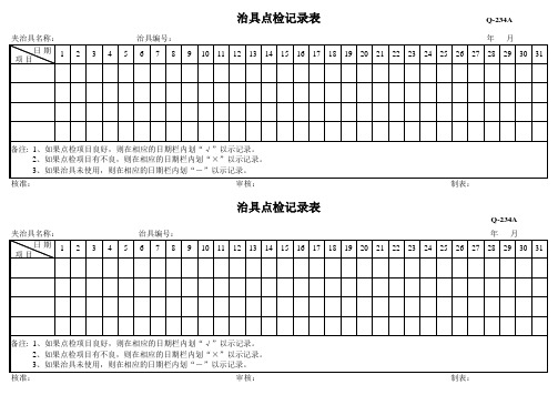 治具点检记录表