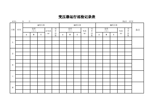 变压器运行记录表