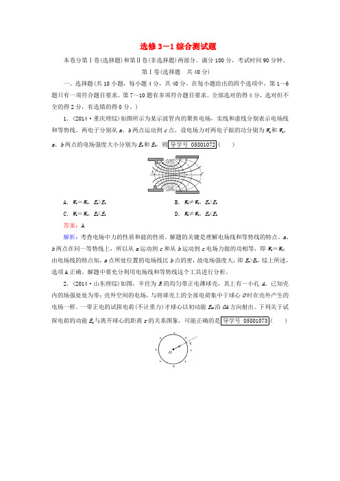 2017年高考物理一轮复习(选修3-1)综合测试题 新人教版