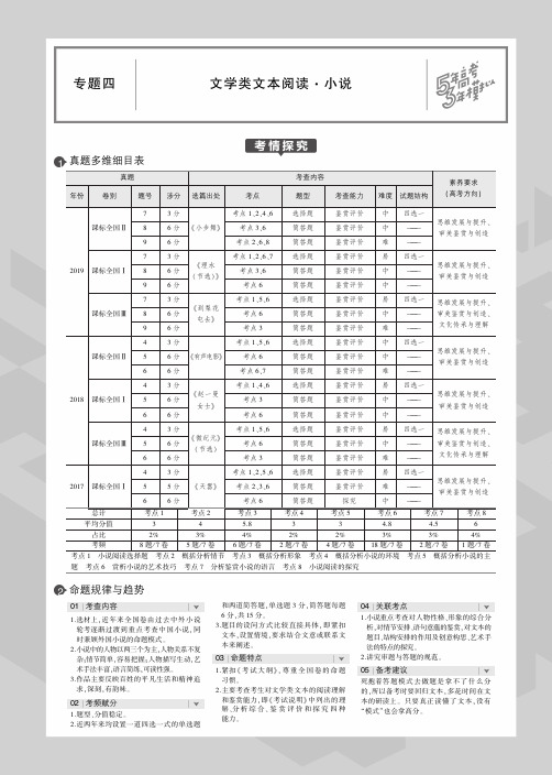 2020版高考语文一轮复习专题四文学类文本阅读小说教师用书(PDF,含解析)