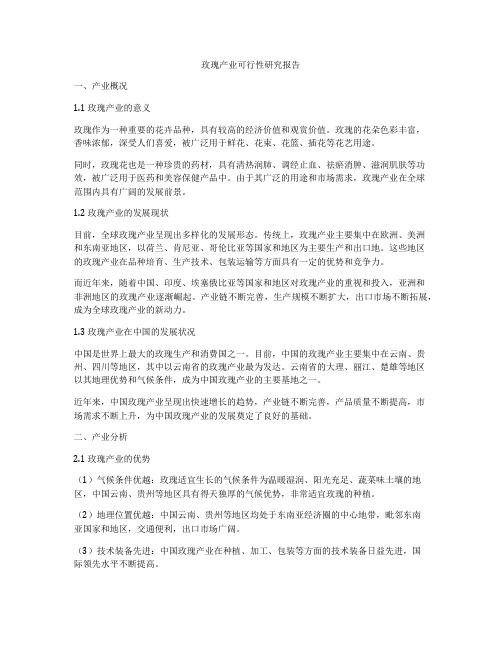 玫瑰产业可行性研究报告