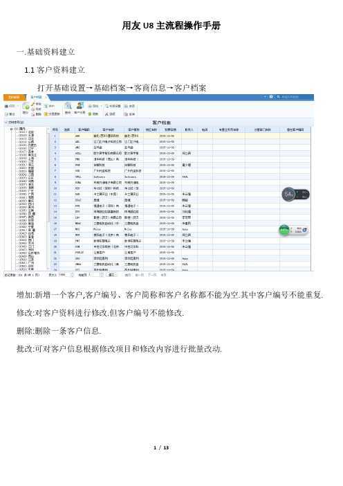 用友U8主流程操作手册00