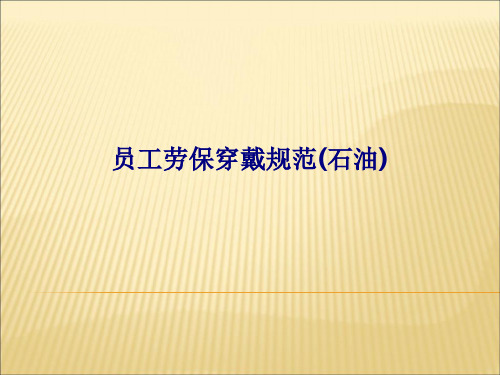 员工劳保穿戴规范石油专题培训课件