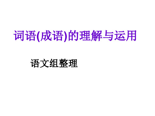 【聚焦中考】2020中考语文(陕西)总复习课件：第一部分 第2讲 词语(成语)的理解与运用