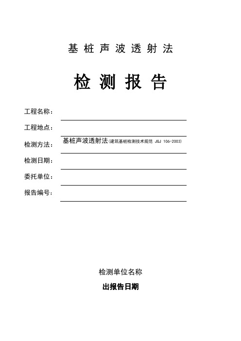 基桩声波透射法检测报告