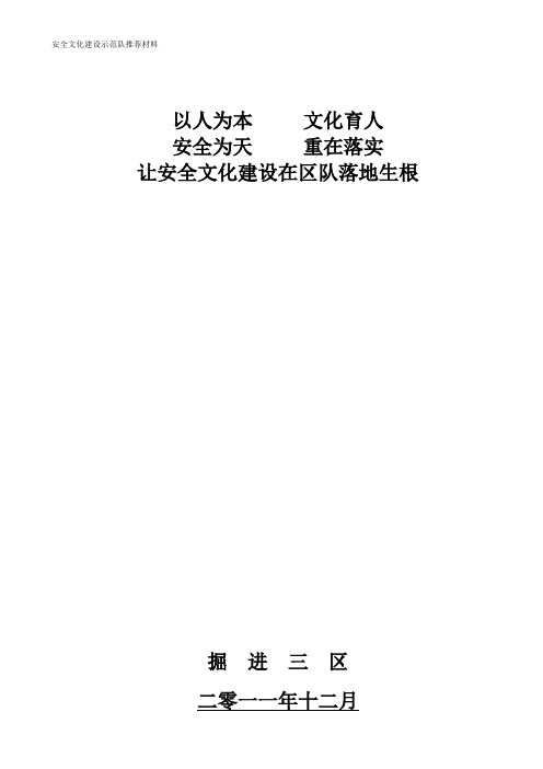 安全文化建设示范队汇报材料