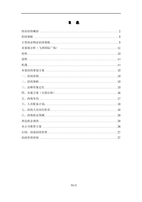 商业招商策划书-重点资料