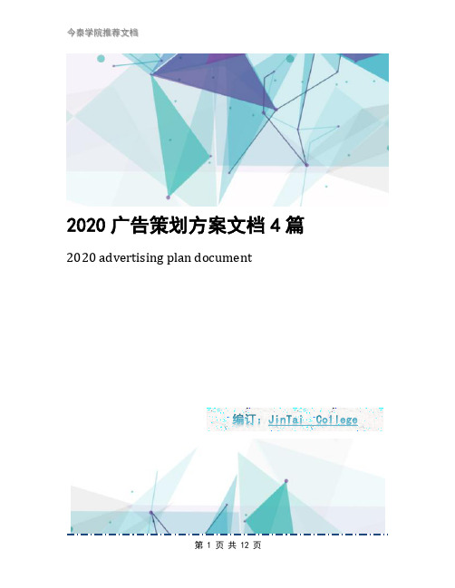 2020广告策划方案文档4篇