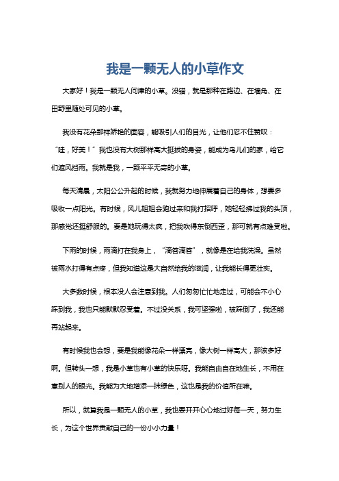 我是一颗无人的小草作文