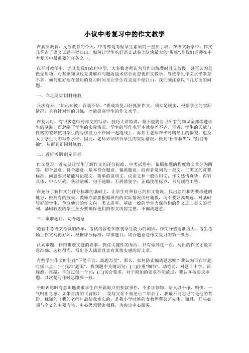 小议中考复习中的作文教学