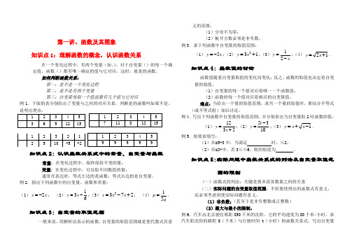 中考数学 第一讲、函数及其图象知识点分析浙教版