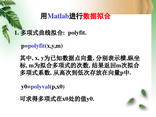 实验一用Matlab数据拟合.ppt