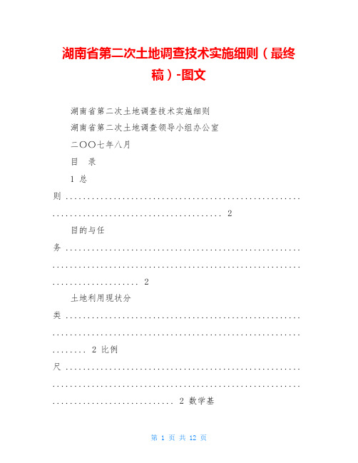 湖南省第二次土地调查技术实施细则(最终稿)-图文