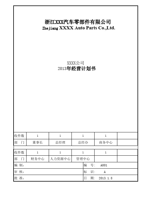 公司年度经营计划