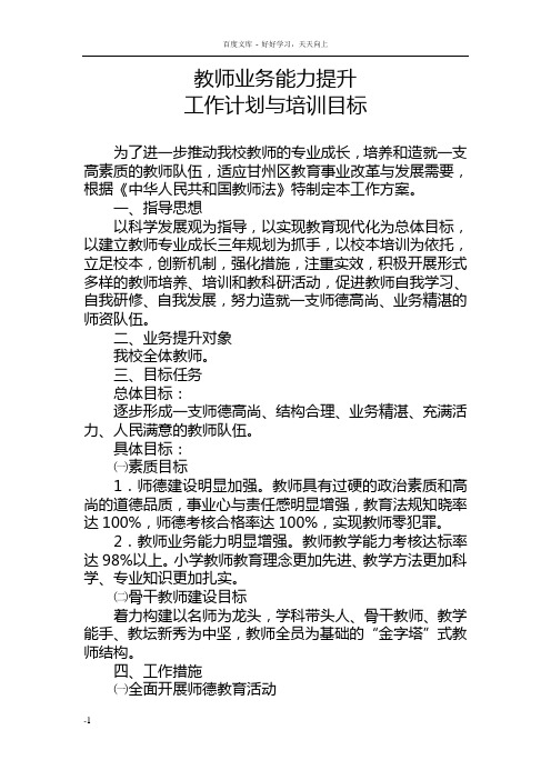 小学教师业务能力提升