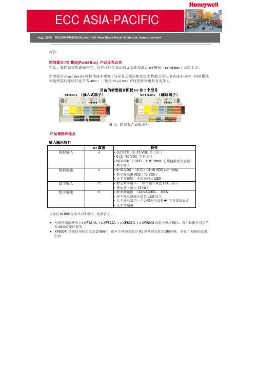 HONEYWELL XF830资料