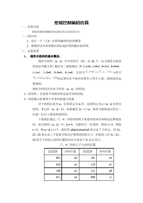 差错控制编码仿真