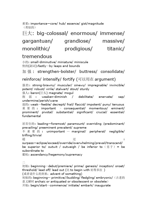 作文核心替换词汇